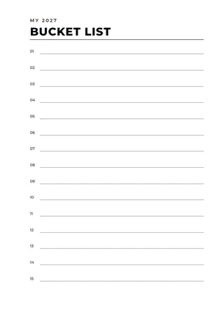 My South African Diary 2027 interior — My 2027 bucket list