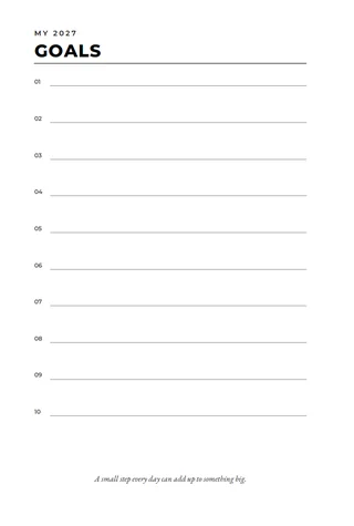 My South African Diary 2027 interior — My 2027 goals