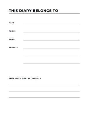 My South African Diary 2027 interior — This diary belongs to