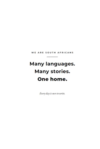 My South African Diary 2027 interior — Many languages. Many stories. One home.